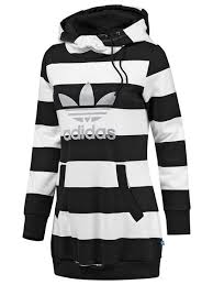 Black And White Striped Hoodie Women S Women S Long Striped Hoodie Adidas Women Striped Hoodie Sporty Outfits