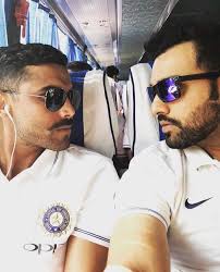 Ravindra Jadeja and Rohit Sharma get their game face