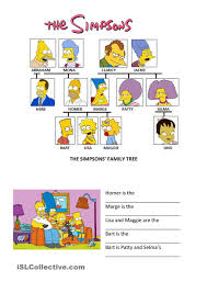 The Simpsons Family Tree Family Tree The Simpsons Family Worksheet