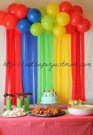 Ideas simpáticas, originales y divertidas para los más pequeños de la casa. Mesa De Postre Decorada Con Globos Y Papel Crepe Fiesta De Cumpleanos De Mario Decoracion De Fiestas Infantiles Fiesta De Mario Bros
