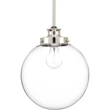Progress Lighting Penn 9 75 In 1 Light Polished Nickel Pendant With Clear Glass P5070 104 The Home Depot
