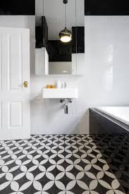 Great savings & free delivery / collection on many items. Image Of Moroccan Styled Monochrome Bathroom With Patterned Floor Tiles And Wall Hung Vanity Austockphoto