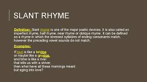 Often the form of rhyme (rhyming) which uses sameness of sound of the last words of lines from the vowels in their stressed syllables to their ends. Rhetorical Devices And Terms Tucker 2016 Allegory Definition