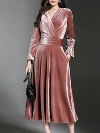 فساتين قطيفه Velvet Midi Dress Fashion Dresses Velvet Clothes