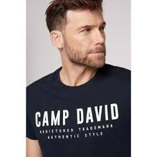 CampDavid Basic Logo-T-Shirt blue navy