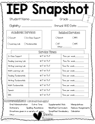 Editable Iep Snapshot And Teacher Comment Form Special Education Iep Teaching Special Education
