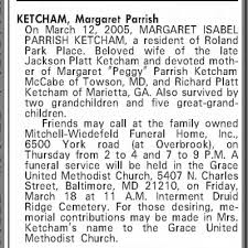 Obituary for Margaret KETCHAM Parrish