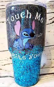 Glitter Stitch Tumbler Stitch Glitter Tumbler Stitch Tumbler Stitch Gift Custom Glitter Tumbler Personalized Holiday Gift Yeti Cup Designs Tumbler Cups Diy Glitter Cups