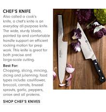 We have all seen the golf pro, walk over to his bag and pull out a different club, depending on where his ball lay on the green, or perhaps the mechanic at the local garage pull out a drawer on his tool box, with rows of types and sizes of wrenches. A Buying Guide To All The Types Of Kitchen Knives Williams Sonoma