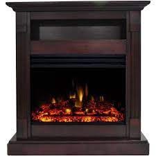 Electric fireplace heater, fireplace space heater with 3d flames effect, indoor fireplace heater stove with 3s instant heat, 300sq ft heat area, overheat protection, energy saving, 1200w. Cambridge Sienna 34 In Electric Fireplace Heater In Mahogany With Mantel Enhanced Log Display And Remote Control Cam3437 1mahlg3 The Home Depot