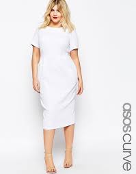 Asos Asos Curve Midi Wiggle Dress In Texture Plus Size Fashion For Women Fashion Nice Dresses