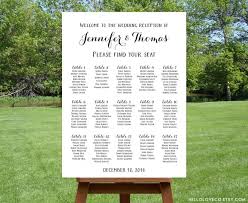 Printable Large Wedding Seating Chart Black White Wedding