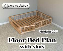 Montessori Floor Bed Plan Queen Size
