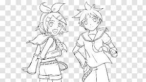 Download and print for free. Colouring Pages Coloring Book Kagamine Rin Len Hatsune Miku Vocaloid Joint Transparent Png
