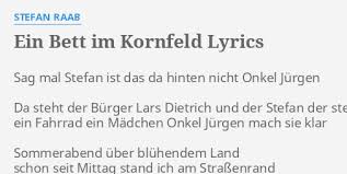 Tabs and sheet music search engine. Ein Bett Im Kornfeld Lyrics