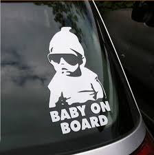 Cute Funny Baby On Board Car Sticker Luxurious Bling