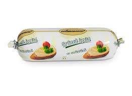 Probably a cream cheese on a bagel with marinara sauce. BranzÄƒ TopitÄƒ Cu SmantanÄƒ Lacto Solomonescu