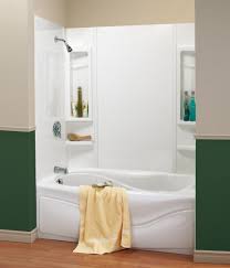 What are they made of? Wonderful White Acrylic Soaking Bathtub With Chrome Shower Tub Combo Also Built In Caddy Bath Also Green And Bathtub Shower Combo Bathtub Walls Bathtub Shower