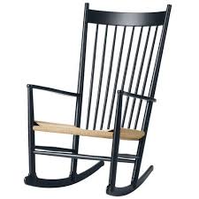Fredericia J16 Rocking Chair In Black Designed By Hans J Wegner Danish Design Classic Furniture Rocking Chair Lounge Chair Design Fredericia Furniture