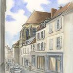 Maisons Rue De La Treille A Senlis Peinture A La Gouache Collection Particuliere Un Millier De Cartes Postales Ont Ete Edite Image Peinture Peinture Paysage