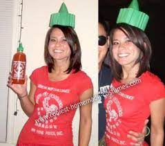 Coolest Homemade Sriracha Hot Sauce Costume Hot Sauce Costume Homemade Costumes Homemade Hot Sauce