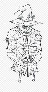 Fuzzy's advanced adult coloring pages include simple and complex flower, animal, and pattern coloring book designs for your doodling pleasure oh, how i love to color! Dc Scarecrow Coloring Pages Png Download Creepy Scarecrow Coloring Page Transparent Png Vhv
