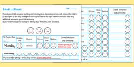 Free Bedtime Progress Behaviour Chart Bedtime Progress