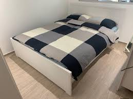 White bed frames queen ikea. Ikea Queen Sized White Bed Frame Furniture Home Living Furniture Bed Frames Mattresses On Carousell