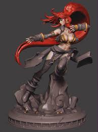 Red Monika 3d Project Wip Joe Madureira Art Red