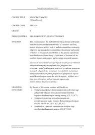 Disusun guna memenuhi tugas makalah semester ii. Course Title Microeconomics Mikroekonomi Course