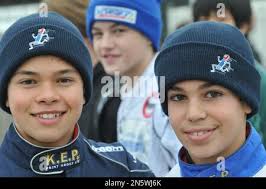 Le karting rivalise avec lance Rand et Nyck de Vries Photo Stock