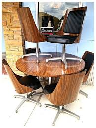 Mid Century Modern Chromcraft Bentwood Back Walnut Laminate 6 Chair Dining Set Retro Mid Century Furniture Mid Century Furniture Mid Century Modern Furniture