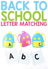 This alphabet activity for kids can be prepared yourself, or you can buy materials online such as this one. Back To School Letter Matching From Abcs To Acts