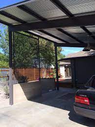 Modern Steel Car Port Designed By Jessica Chiles Dallas Tx Built By Webster Street Inc Dallas Tx Car Porch Design Carport Patio Carport