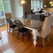 Large Farmhouse Table Chunky Farm Table Rustic Farm Table Etsy In 2020 Farmhouse Table Large Farmhouse Table Farmhouse Dining Table