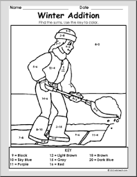 From a simple gingerbread man wearing scarf and winter hat, to a complex and elaborate butterfly. Winter Addition Math Problems Coloring Pages Winter Theme Units Abcteach