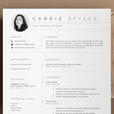 Applying for one's first job may feel intimidating when you are a teenager, particularly when it comes to having to create a resume. First Cv Template Resume Teenagers No Experience High Etsy