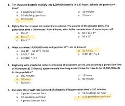 A minute is a unit of time equal to 60 seconds. 1 Ten Thousand Bacteria Multiply Into 1 000 000 Chegg Com