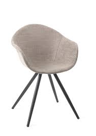 moderne kuipstoel de zitting is een combinatie van katoen linnen en viscose kleur gespikkeld taupe het onderstel is gema stoelen kuipstoel eetkamerstoelen