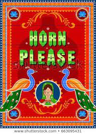 Vector Design Of Horn Please Background In Indian Truck Art Style With Images Truck Art Truck Art Pakistan India Art
