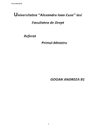 Intalnesc in presa scrisa ambele forme. Referat Prim Ministru