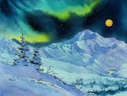 Denali Night By Teresa Ascone Northern Lights Painting Alaskan Artist Night Painting