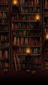 Dimly Lit Library Book Wallpaper Wallpaper Bookshelf Ipad Wallpaper