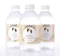 METALLIC Foil Baby Shower Water Bottle Labels - REAL Metallic Baby Shower  Stickers - Shiny Baby Water Bottle Labels - Personalized