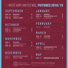 Flashscore.com offers west ham fixtures, results, match details. West Ham United Women On Twitter Our 2018 19 Fawsl Fixtures In Full