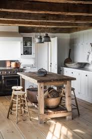 A Beautiful New England Inspired Home In Maine Usa The Style Files Rustic Kitchen Farmhouse Kitchen Island Farmhouse Style Kitchen