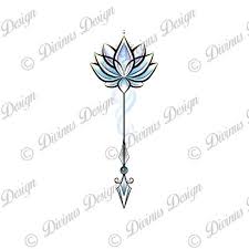 Colorful Lotus Flower Arrow Tattoo Design And Stencil Etsy Arrow Tattoo Design Arrow Tattoos For Women Meaning Of Arrow Tattoo