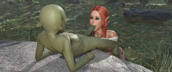 1boy 1boy1girl 1girls 3d ass bald blowjob cockman pictures elf  elf ears elf female eyeshadow fellatio female ginger goblin goblin male  green body green skin humanoid interspecies larger female