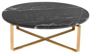 17 inches height x 36 inches width x 36 inches depth weight base: Rosa Round Marble Coffee Table Contemporary Coffee Tables By Homesquare Houzz