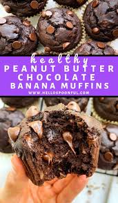 Healthy Peanut Butter Chocolate Banana Muffins Clean Ingredients Recipe In 2020 Chocolate Banana Muffins Healthy Sweet Snacks Greek Yogurt And Peanut Butter